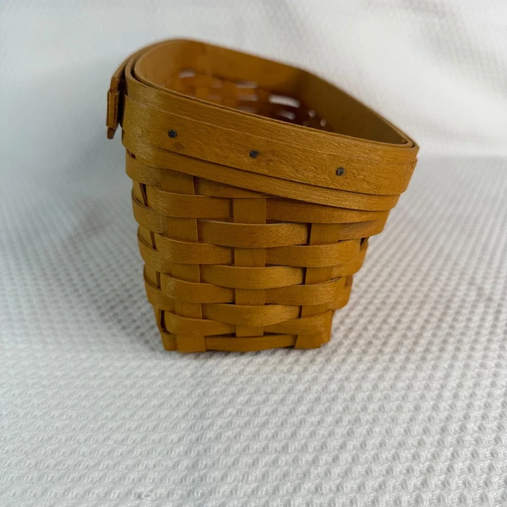 Longaberger 2000 Handwoven Slanted Rectangular Maple Wood Basket 12x6x4